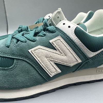 Size 10 - New Balance 574 Green Off White