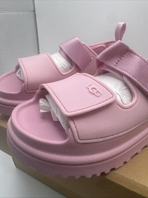 UGG K. Goldenlow Pink Slide On Sandal Pee School size 2 Brand New !!