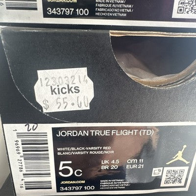 Jordan True Flight  Toddler Shoes Red Size 5c Brand New Retails For $55!!!!