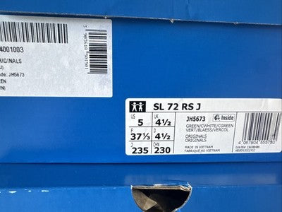 Size 5- adidas SL72 RS Collegiate Green Brand New !