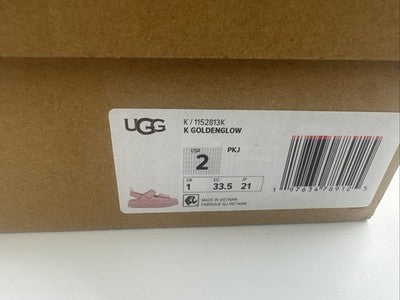 UGG K. Goldenlow Pink Slide On Sandal Pee School size 2 Brand New !!