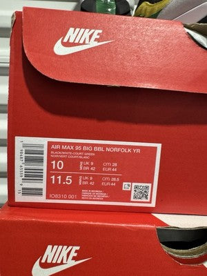 Men’s Size 10- Nike Air Max 95 Yardrunners Pack Norfolk  Brand New !