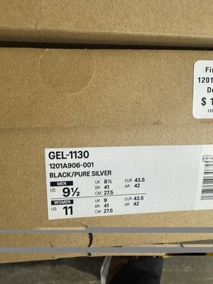 Size 9.5- Men’s Asics Gel 1130 Black Pure Silver Brand New!!!