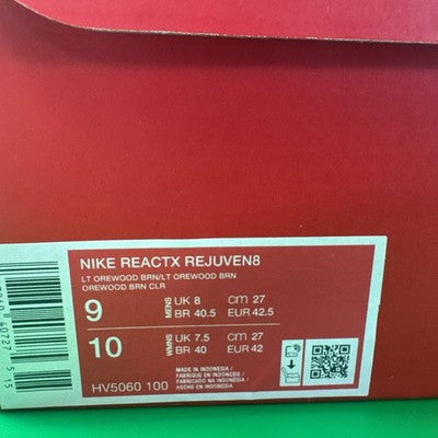 Size 9 - Nike ReactX Rejuven8 Light Orewood Brown