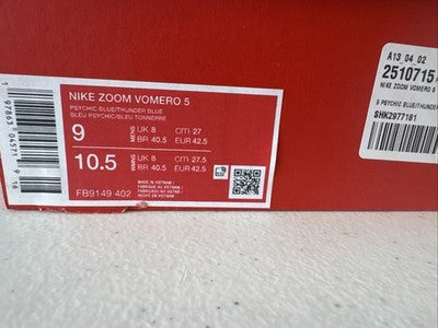 Size 9-Nike Air Zoom Vomero 5 Psychic Blue