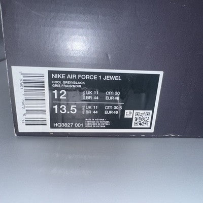 Size 12 - Nike Air Force 1 Jewel Cool Grey Black