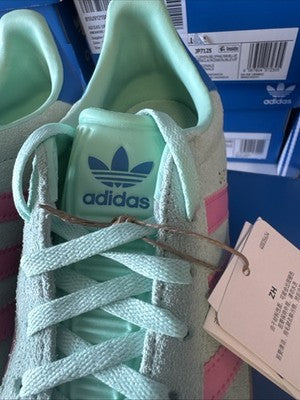 Adidas Gazelle Grade School Mint Green/pink Brand New Size 5.5