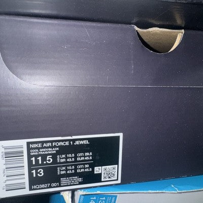 Size 11.5-Nike Air Force 1 Jewel Cool Grey Black