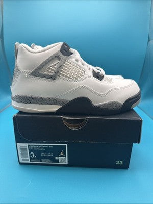 Jordan 4 White Cement Pre School Size 3 Brand New !