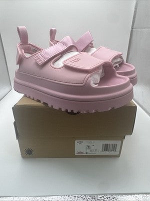 UGG K. Goldenlow Pink Slide On Sandal Pee School size 2 Brand New !!