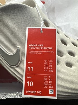 Size 11- Nike ReactX Rejuven8 Light Orewood Brown W