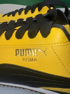 Men’s Puma Roma 24 Standard Yellow Black Mens Size 13 The  “ Bruce Lee’s”