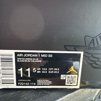 Size 11.5- - Air Jordan 1 Mid Legend Blue