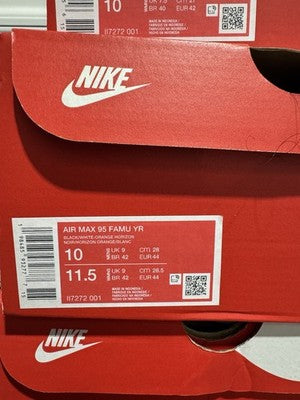 Men’s Size 10-Nike Air Max 95 Yardrunners Pack - FAMU Brand New !