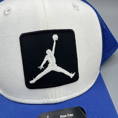 Nike Jordan Jumpman Rise Hat Sz L/XL Blue White Snapback Cap BRAND NEW !