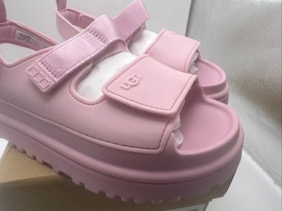 UGG K. Goldenlow Pink Slide On Sandal Pee School size 2 Brand New !!