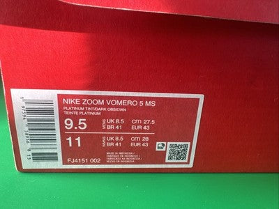 Nike Air Zoom Vomero 5 Mens Size 9.5 Platinum Tint Safety Orange Brand New!