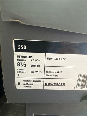 Women’s Size 8.5 - New Balance 550 Salt Marsh Limelight/white Brand New !