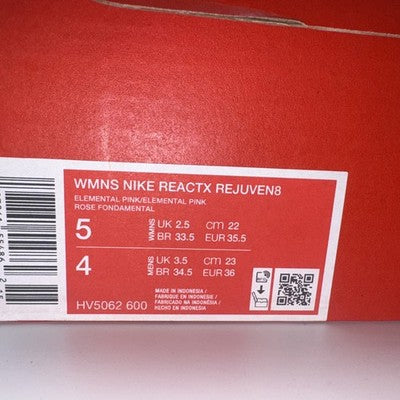 Size 5 - Nike ReactX Rejuven8 Elemental Pink W