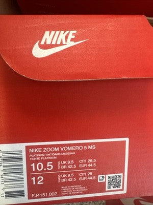 Nike Air Zoom Vomero 5 Mens Size 10.5 Platinum Tint Safety Orange Brand New!