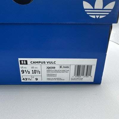 Men’s Adidas campus- Suede  GRAY/Black Size 9.5- Brand New ! Retail Is $120