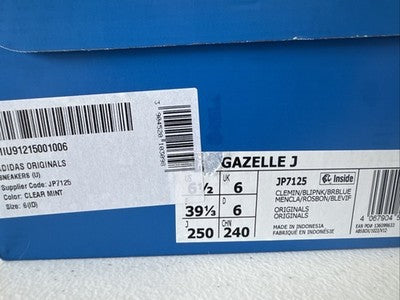 Adidas Gazelle Grade School Mint Green/pink Brand New Size 6