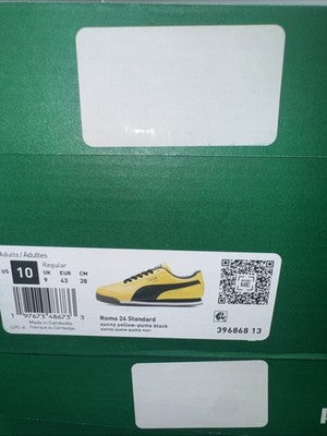 Men’s Puma Roma 24 Standard Yellow Black Mens Size 10  The “ Bruce Lee’s”