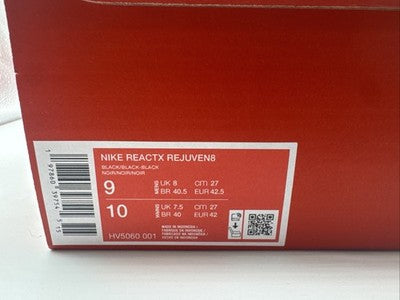 Size 9 - Nike ReactX Rejuven8 Triple Black
