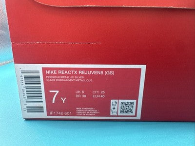 Nike ReactX Rejuven8 Pinksicle Pink IF1746-601 Big Kids 7Y Women 8.5 (FAST SHIP)