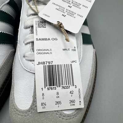 Size 13- adidas Samba OG Cloud White Collegiate Green