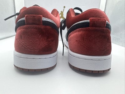 Size 10-Air Jordan 1 SE Low Velvet Black Toe W