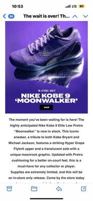 Size 8- Nike Kobe 9 Elite Protro 2025 Low Moonwalker VERY LIMITED RELEASE!!!