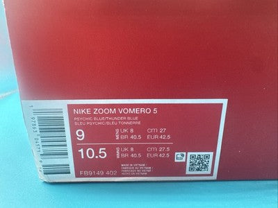 Nike- Zoom Vomero 5 Mens Size 9 Psychic Blue Photon Dust Pale Ivory Brand New !