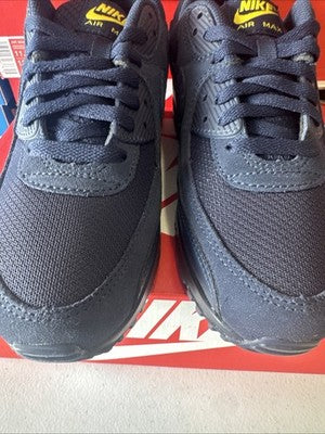 Size 9-Nike Air Max 90 Obsidian Michigan Colors !