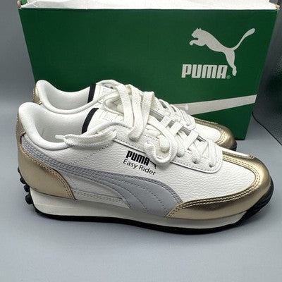 Size 6.5- PUMA Easy Rider Mixed Metals - White/Gold……Brand  New !