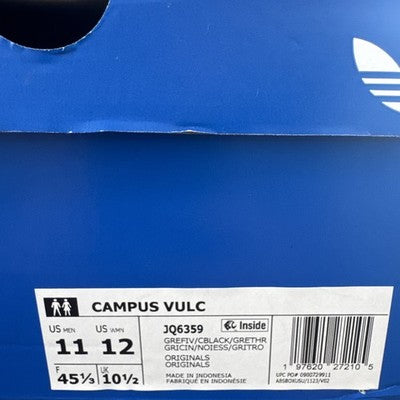 Men’s Adidas campus- Suede  GRAY/Black Size 11  Brand New ! Retail Is $120