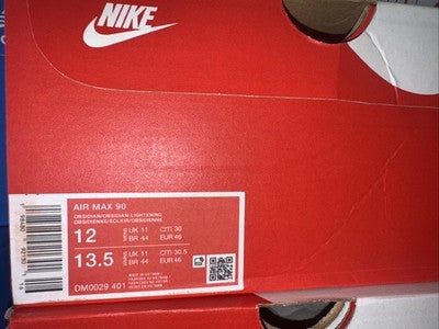 Size 12-Nike Air Max 90 Obsidian Michigan Colors !