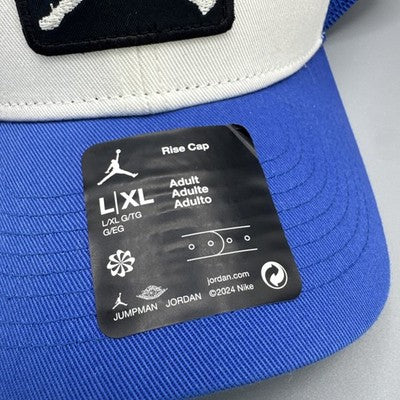 Nike Jordan Jumpman Rise Hat Sz L/XL Blue White Snapback Cap BRAND NEW !