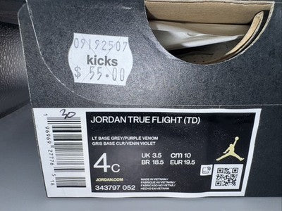 Jordan True Flight Toddler Size 4 Brand New ! Retail Is $55.00