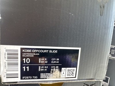 Nike x Kobe Bryant Offcourt Slide Lightning Men Slides Men’s Size 10 Brand New !