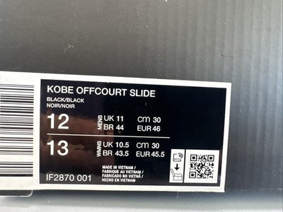Nike Kobe Offcourt Slide Size 12 Brand New in Box!