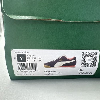Size 9- PUMA Roma Suede Midnight Plum Brand New !