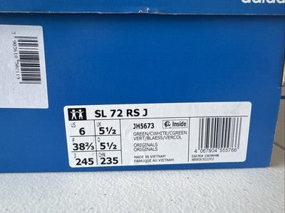 Size 6-adidas SL72 RS Collegiate Green Brand New !