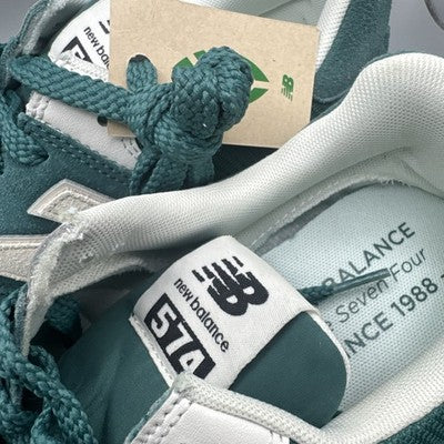 Size 10 - New Balance 574 Green Off White