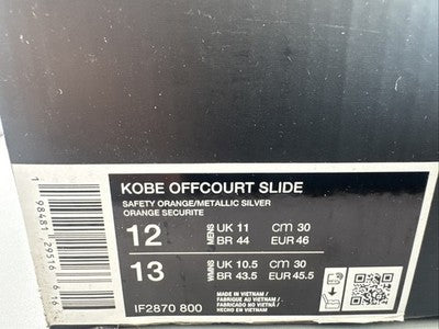 Nike Kobe Offcourt Slide Men’s Size 12 Brand New !