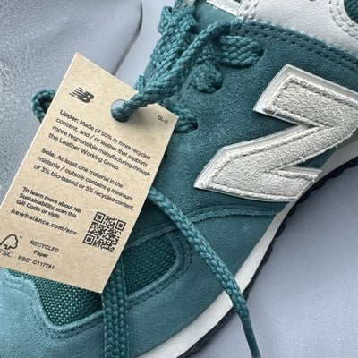 Size 10 - New Balance 574 Green Off White
