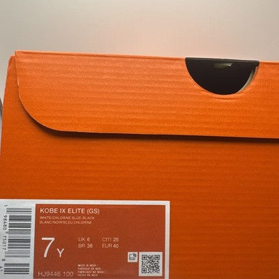 KOBE IX ELITE_WHITE/CHLORINE BLUE-BLACK SIZE 7 Women’s Size 8.5
