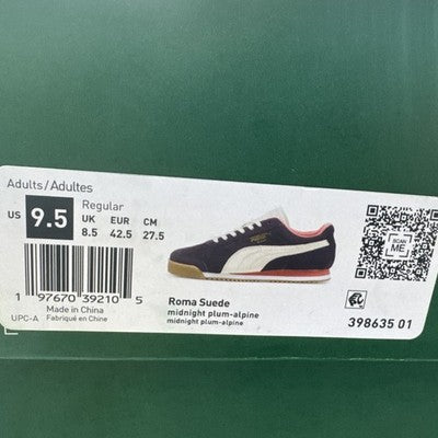 Size 9.5 - PUMA Roma Suede Midnight Plum Brand New !