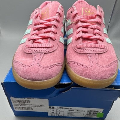 Size 5- adidas Hamburg Bliss Pink Semi Flash Aqua W