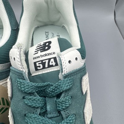 Size 10 - New Balance 574 Green Off White